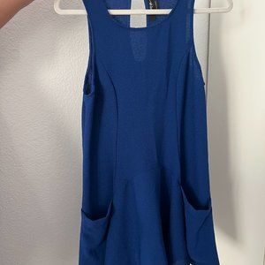 Nastygal flare dress in Cobalt